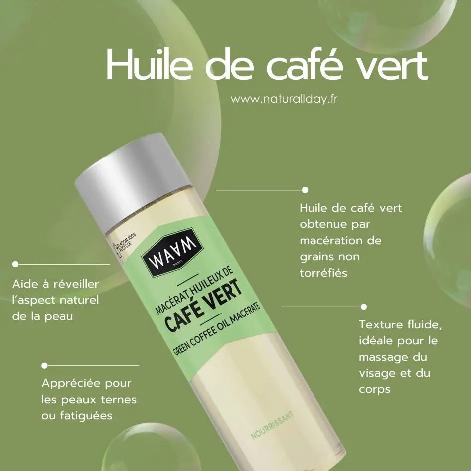 Huile de cafe vert - Soin naturel visage et corps