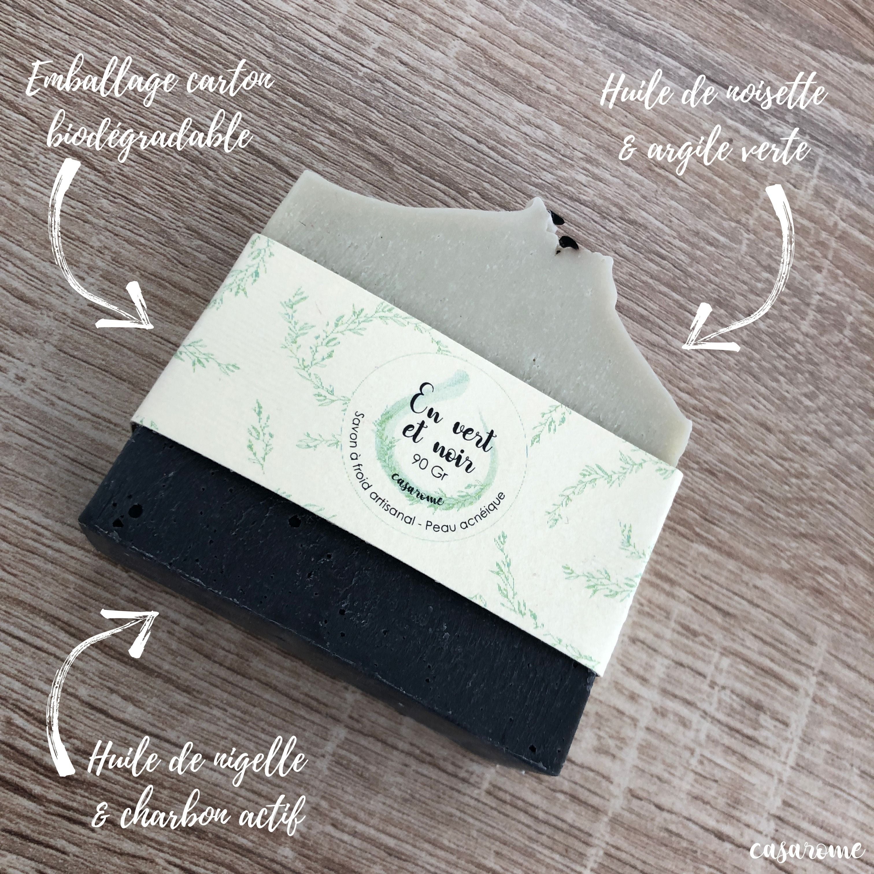Savon charbon actif argile verte