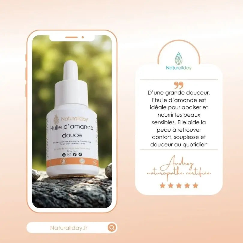 Huile d’Amande Douce Bio - 100 % pure & pressée à froid
