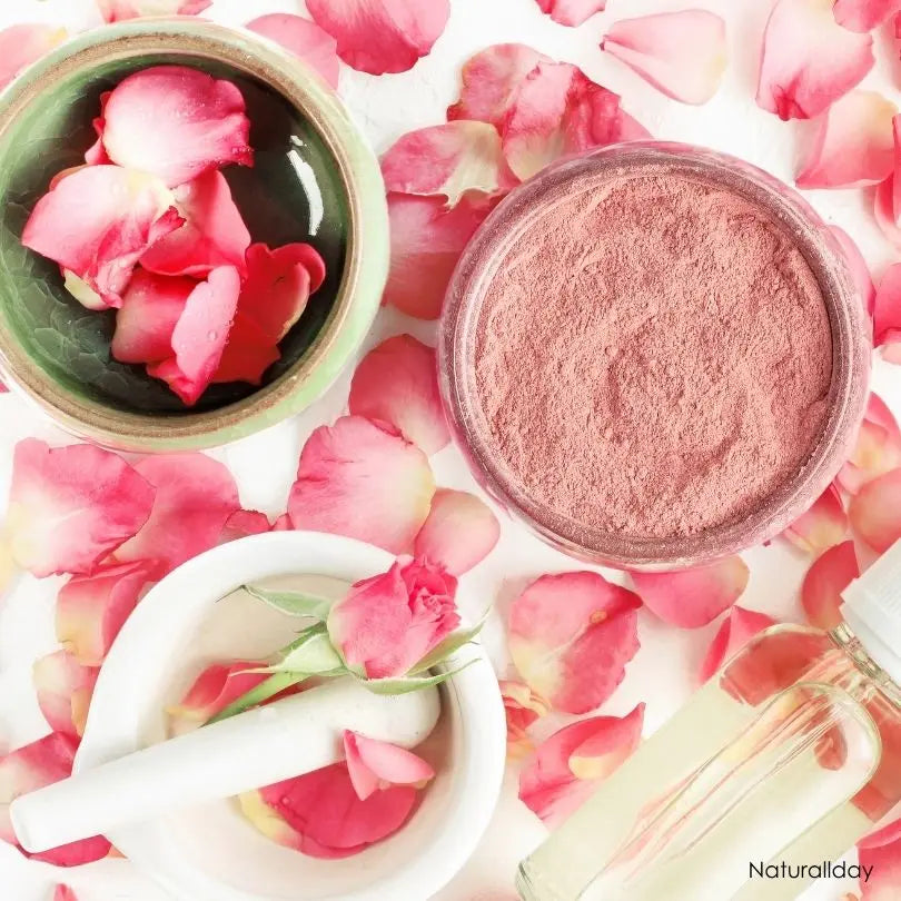 argile rose en poudre